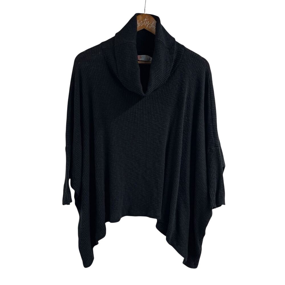 Free People Beach World Traveler Cowl Neck Poncho Sweater Dolman Sleeve OpenBack